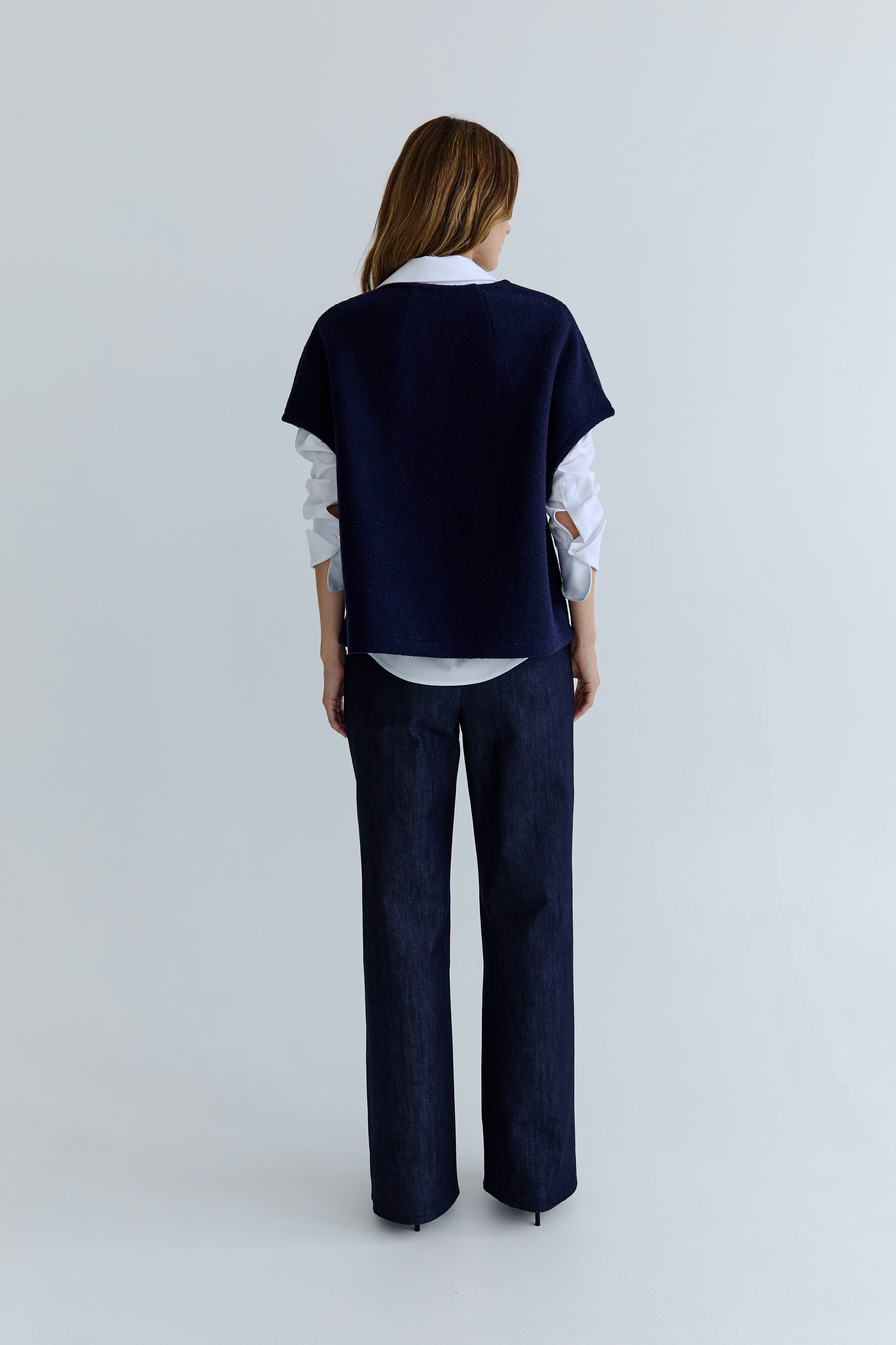 Antoine Wool Vest - Navy