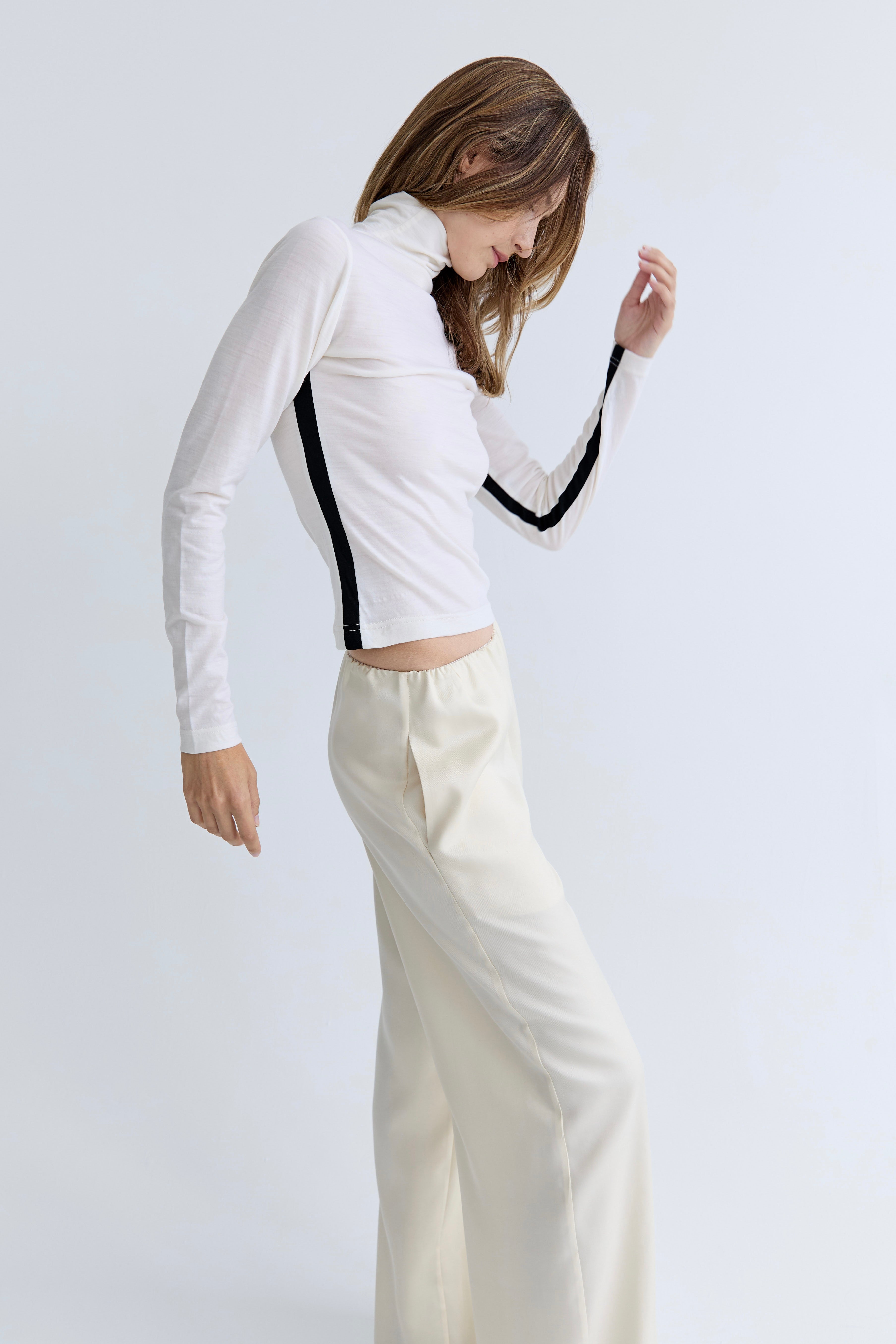 Valeria Silk Pant - Crema