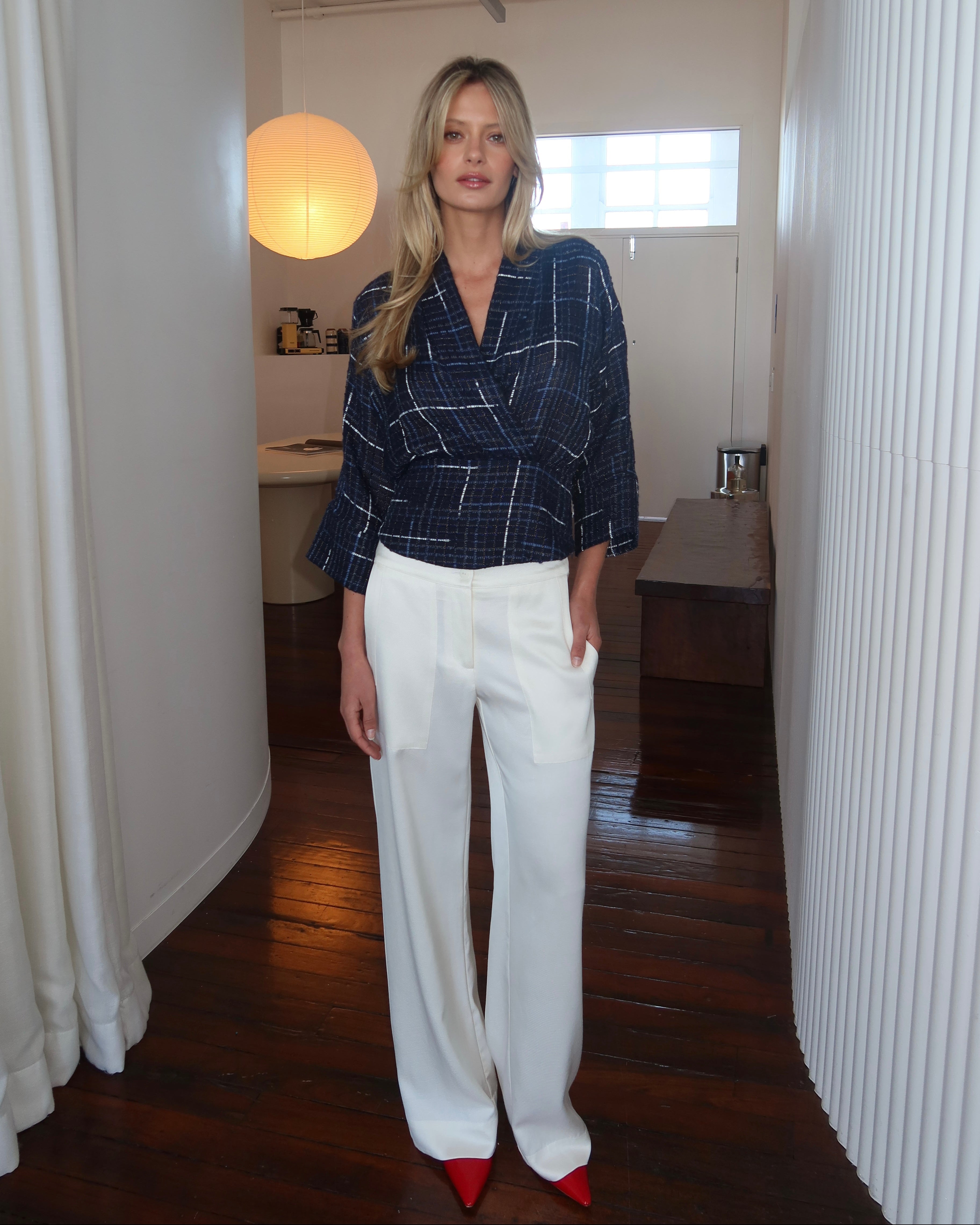 Akira Kimono Top - Navy Tweed