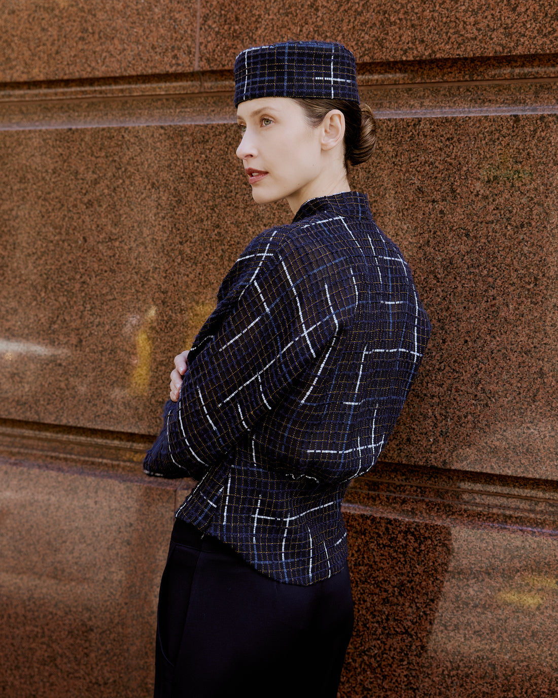 Akira Kimono Top - Navy Tweed