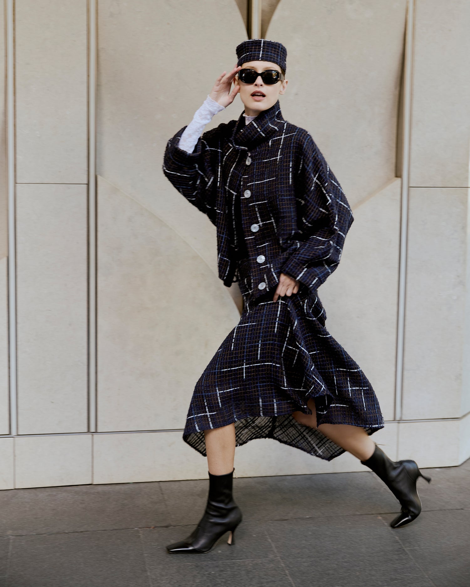 Sensuel Skirt - Navy Tweed