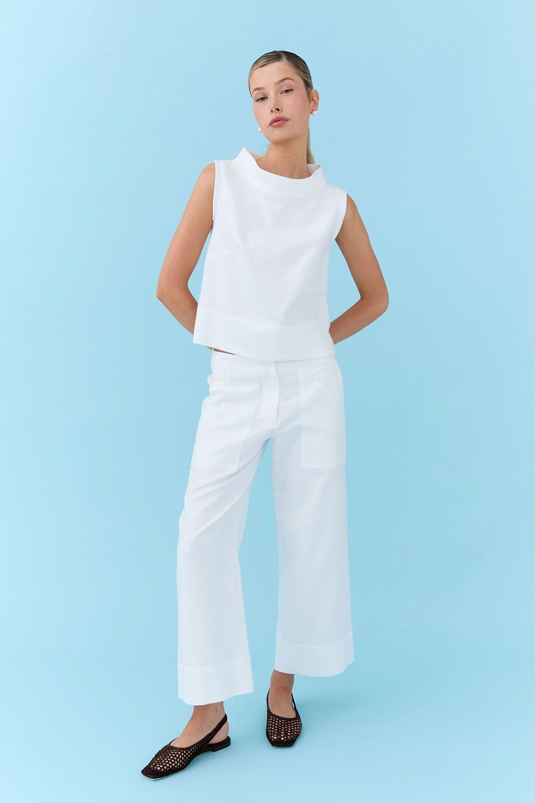 Marlene Pant 4/8 - White Drill