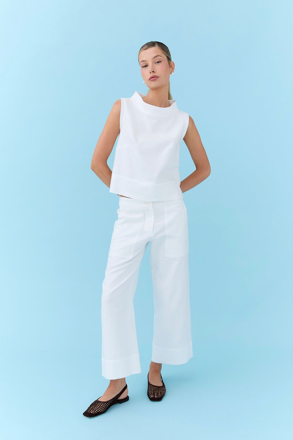 Marlene Pant 4/8 - White Drill
