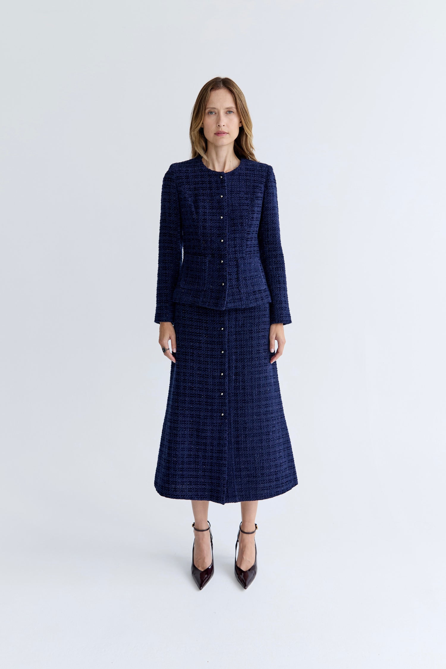 Joanne Skirt - Navy Tweed