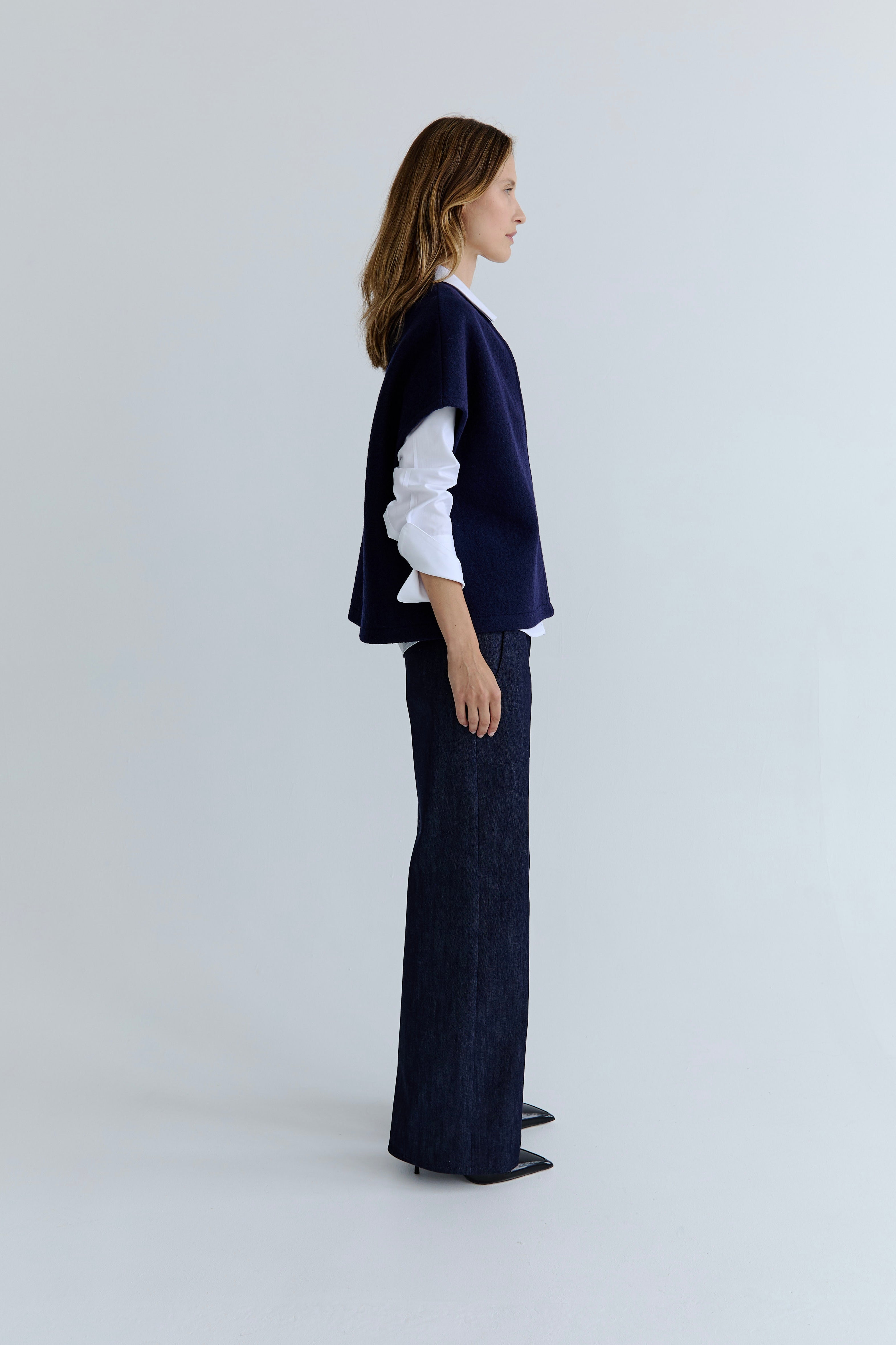 Antoine Wool Vest - Navy