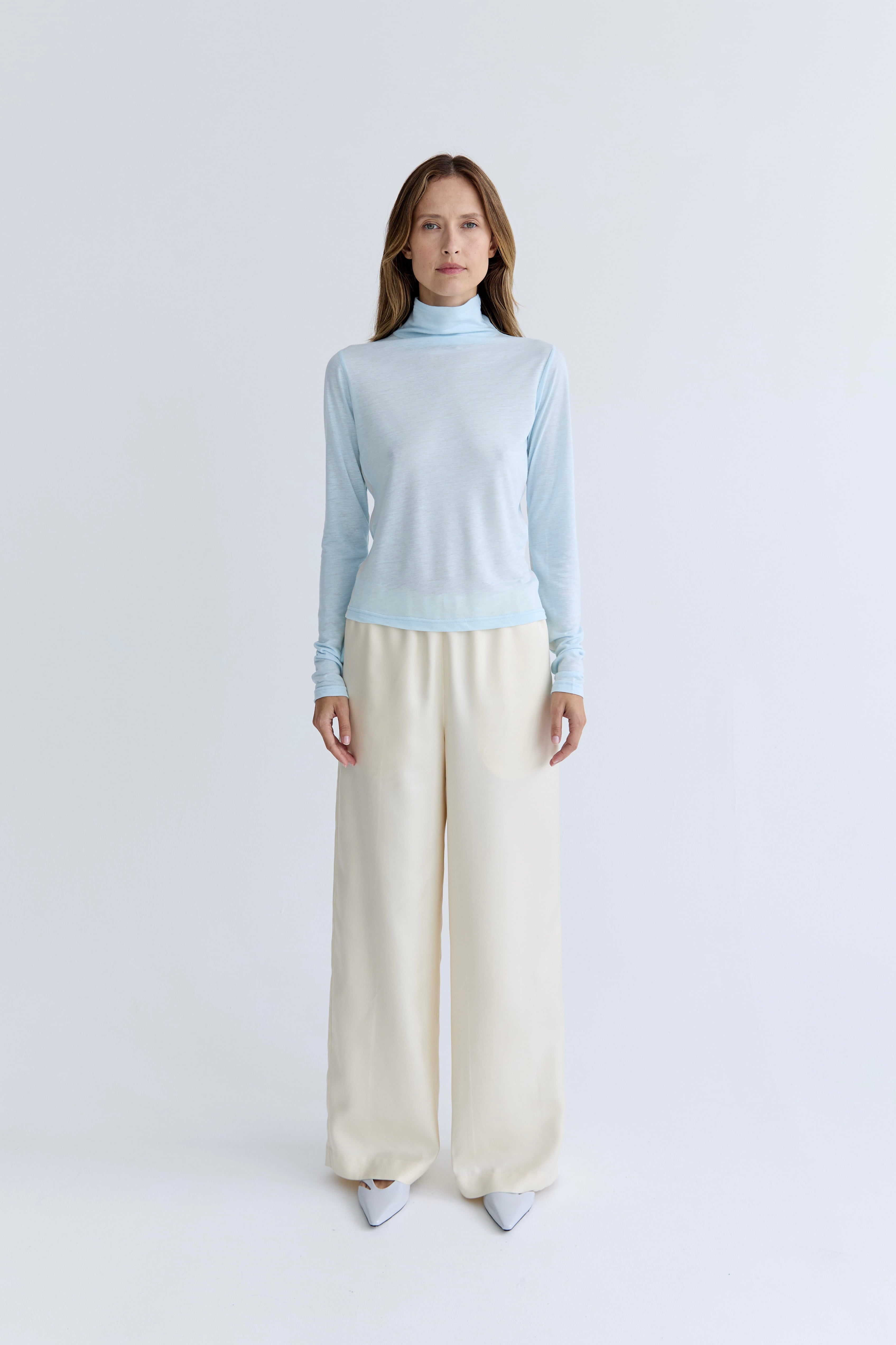 Valeria Silk Pant - Crema