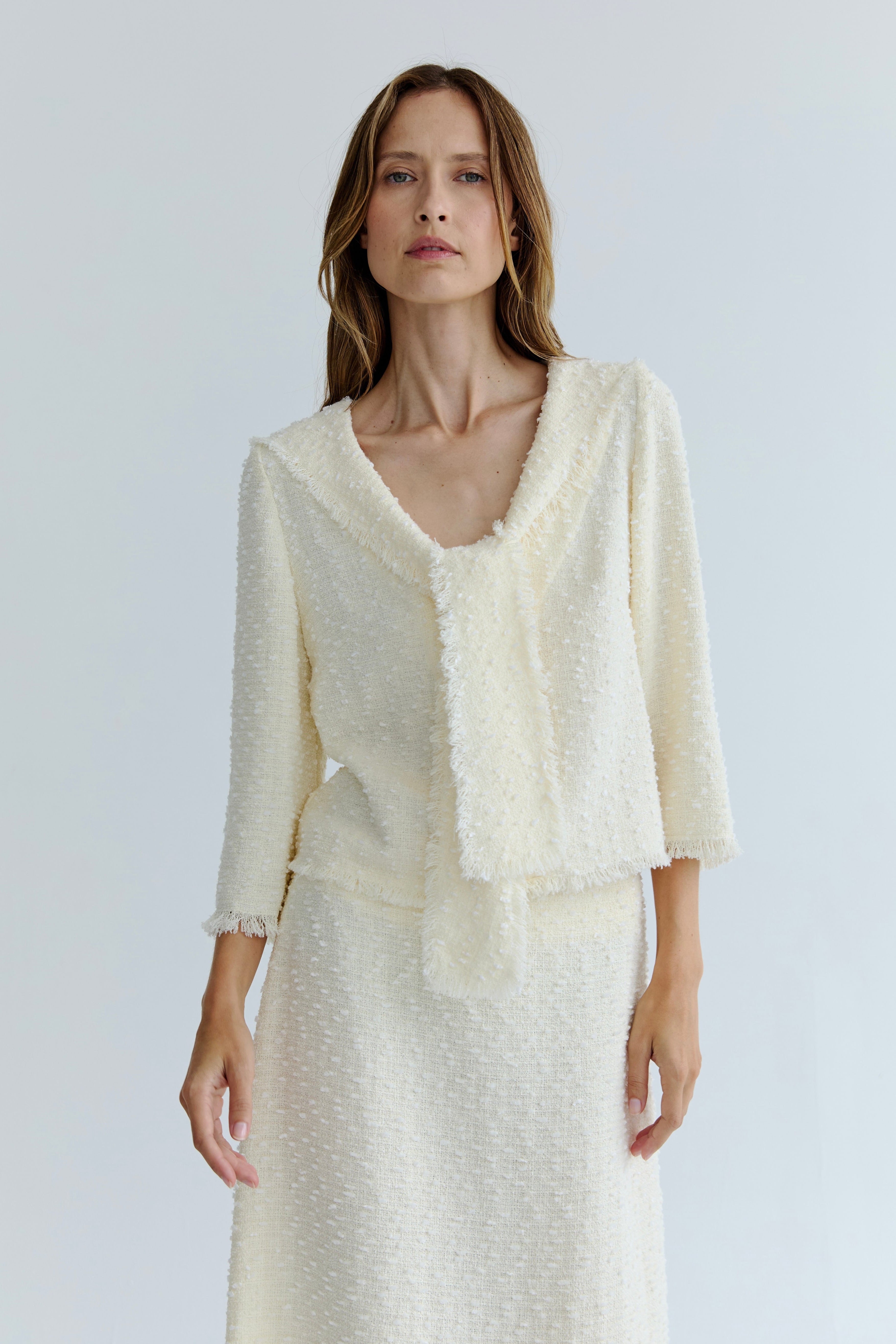 Gabrielle Collared Top - Butter Cream