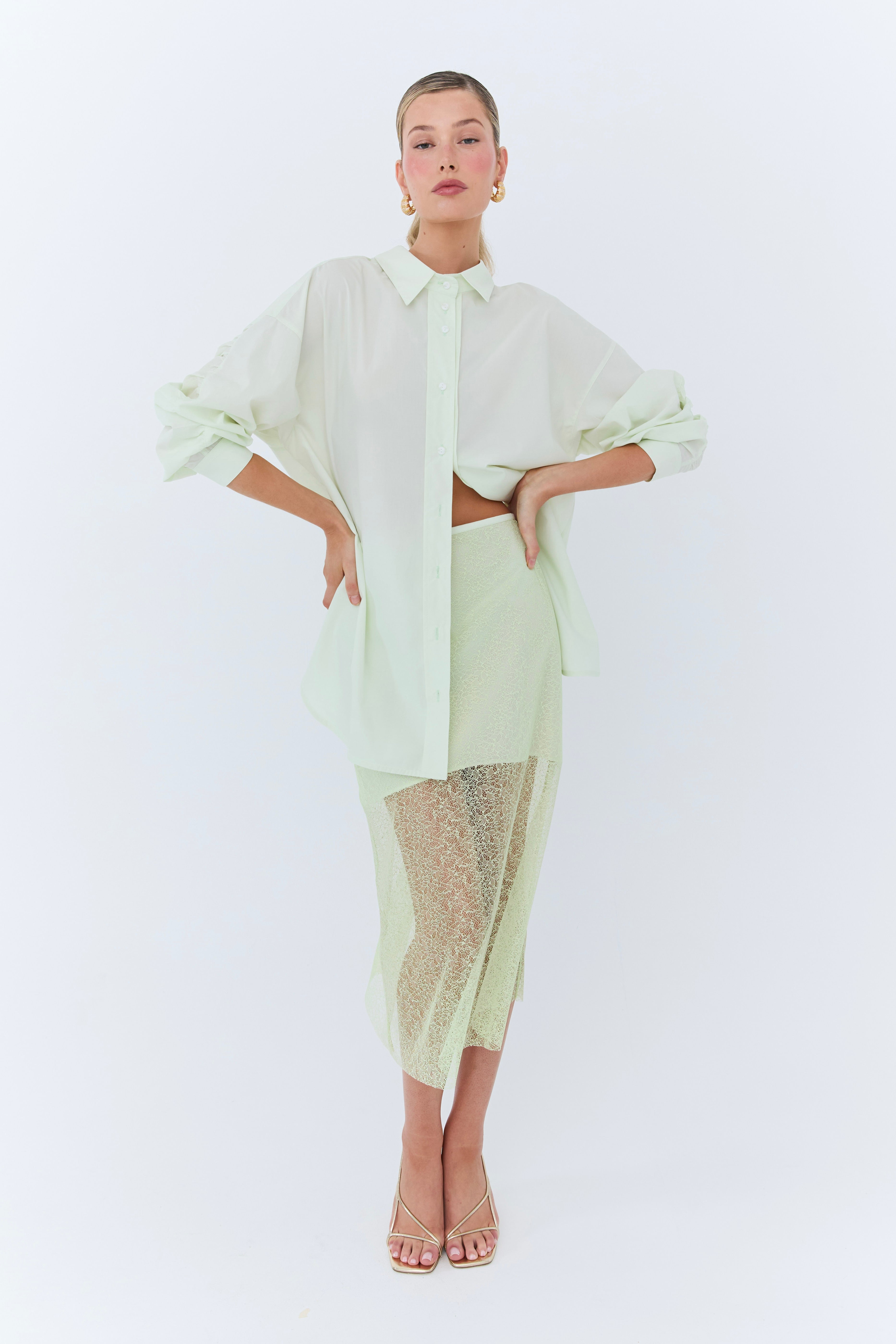 Pamela Oversized Shirt - Matcha