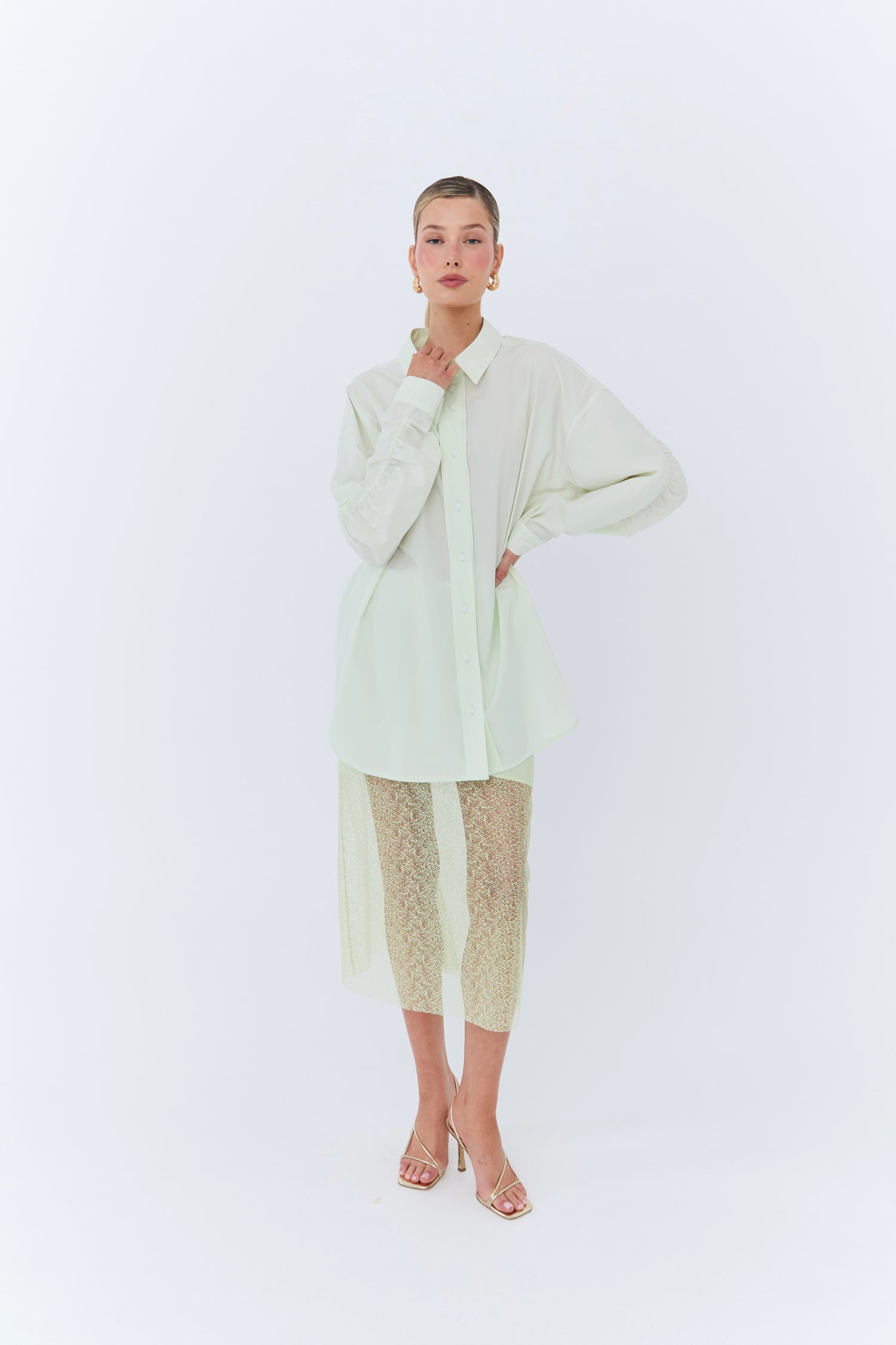 Dion Skirt - Green Lace