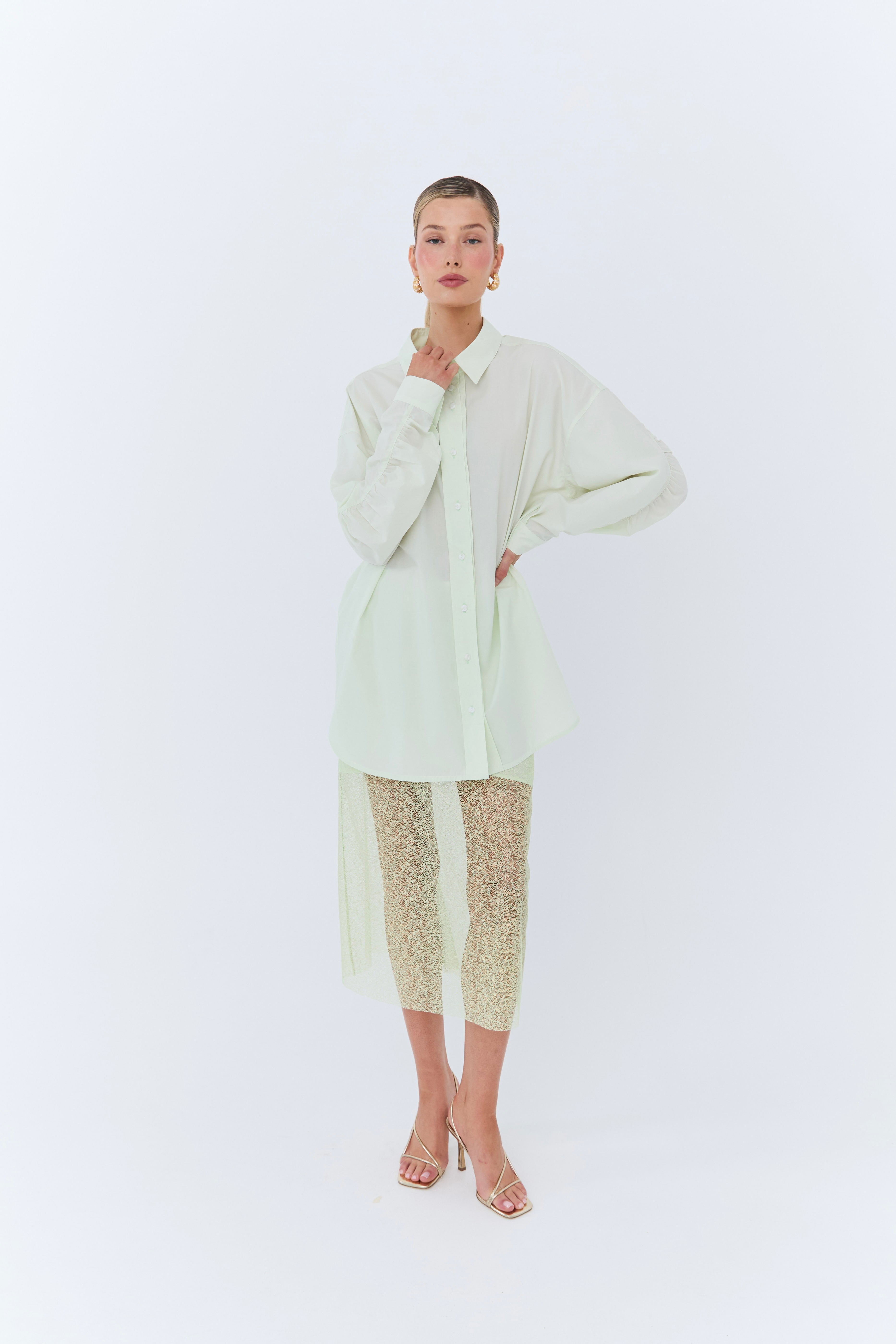 Dion Skirt - Green Lace