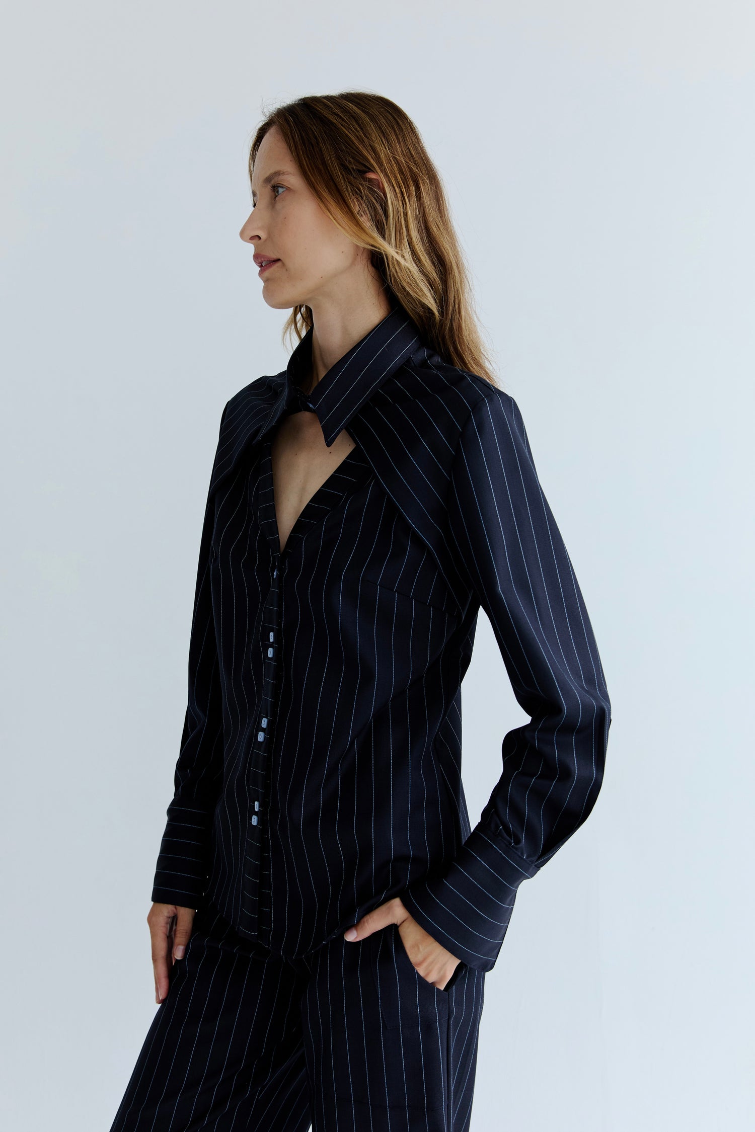 Francois Shirt - Navy Stripe