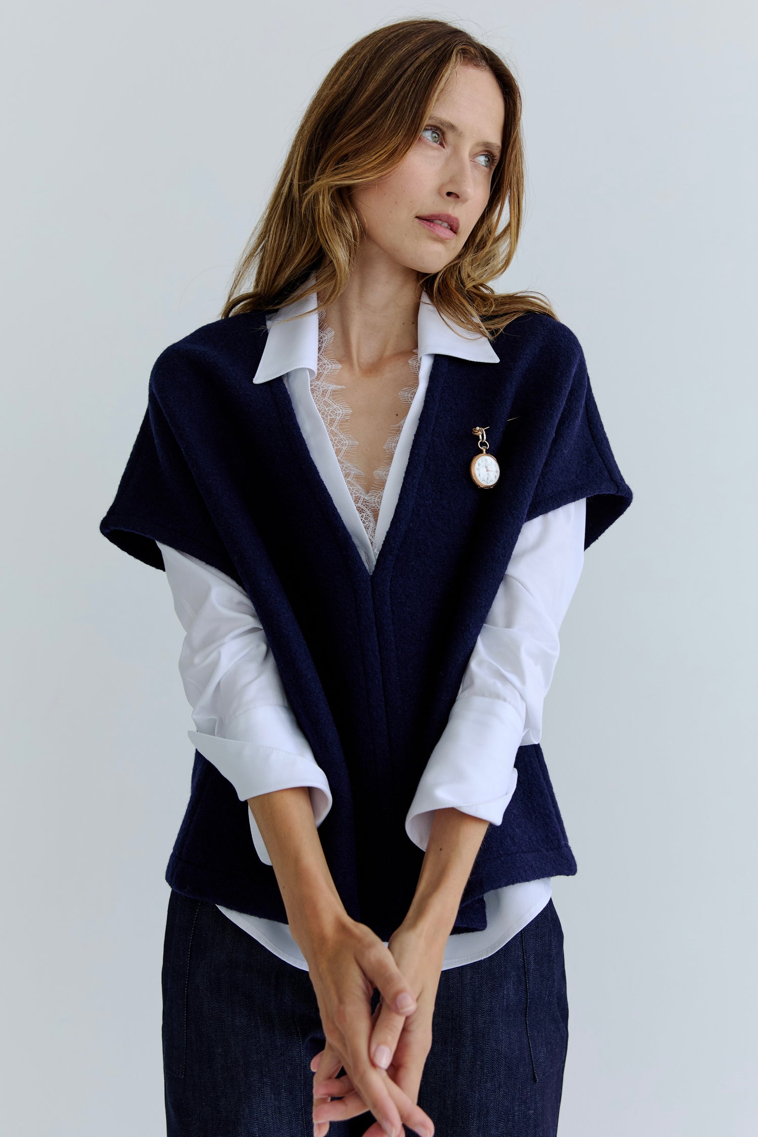 Antoine Wool Vest - Navy