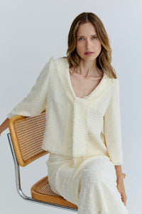 Gabrielle Collared Top - Butter Cream