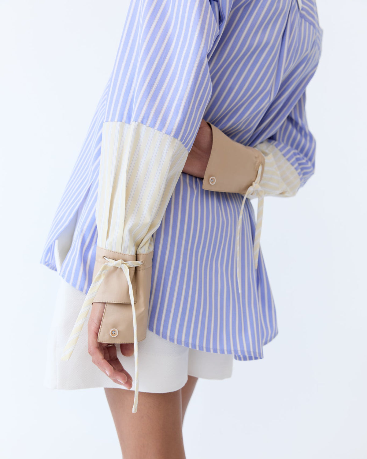 Saya Shirt - Blue Latte Stripe