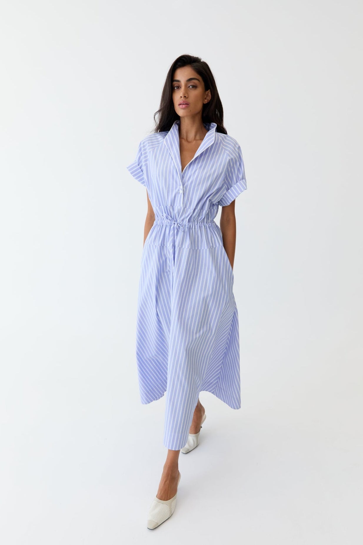 Esme Dress - Blue Stripe