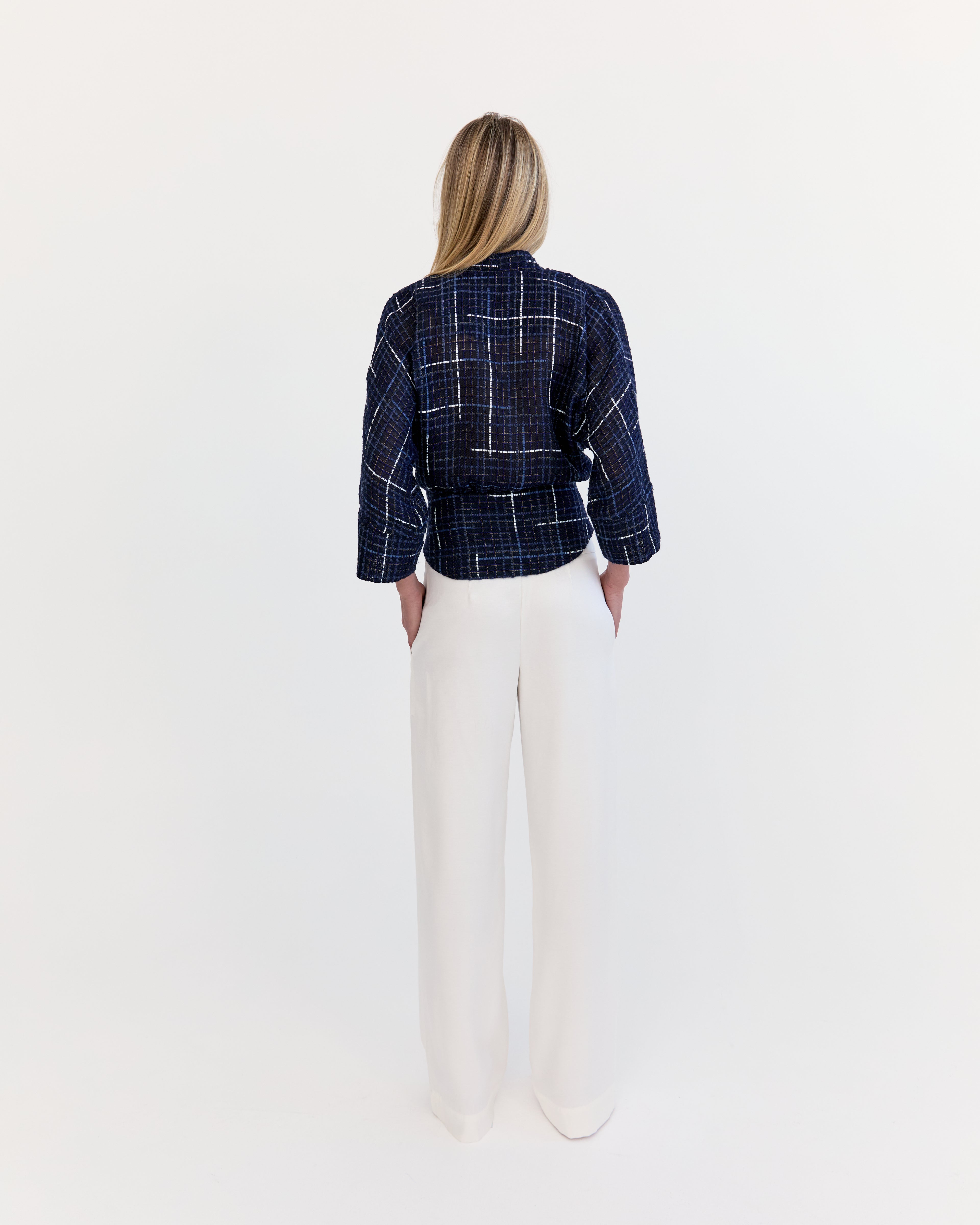 Akira Kimono Top - Navy Tweed