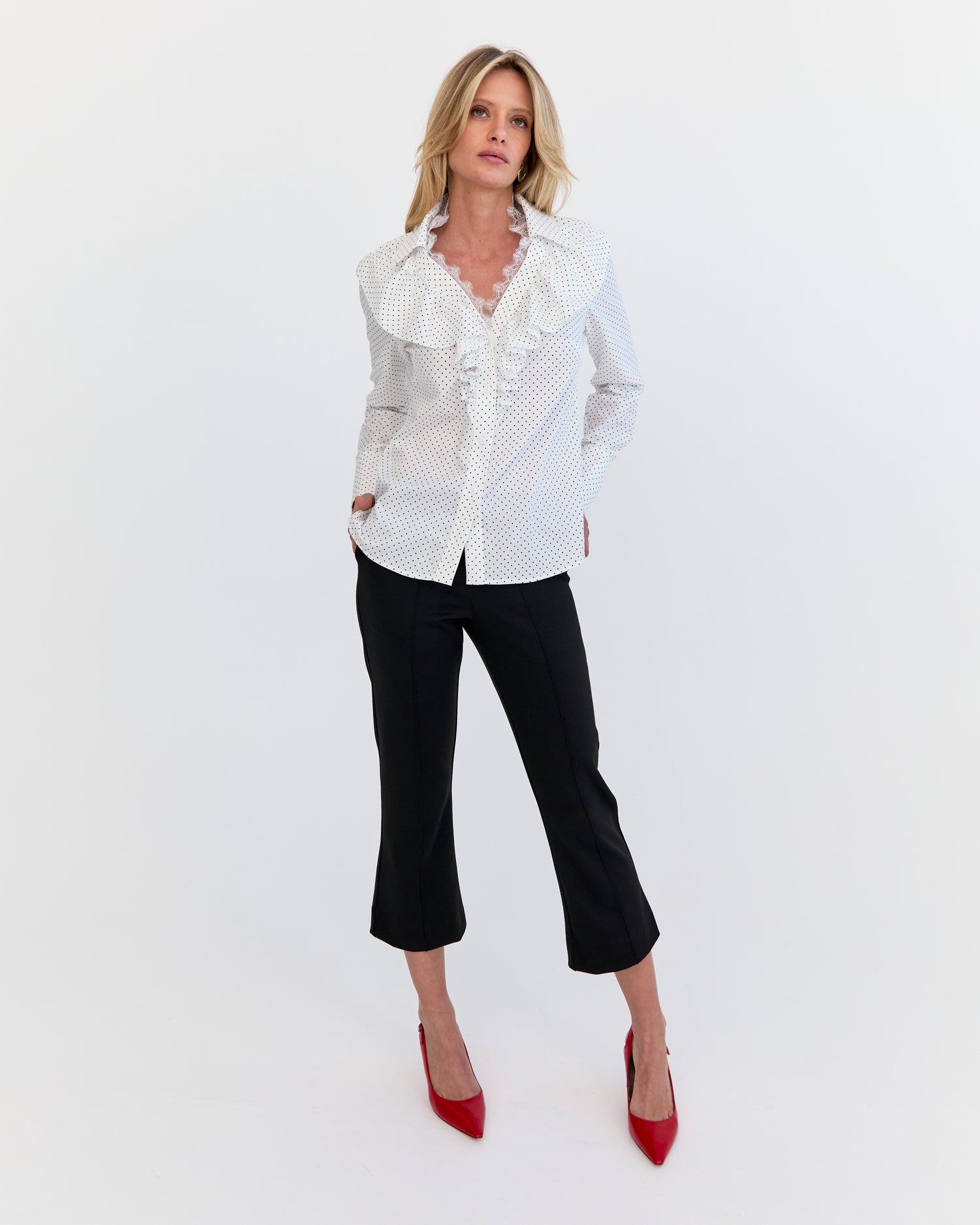 Shantal Frill Shirt - Polka Dot