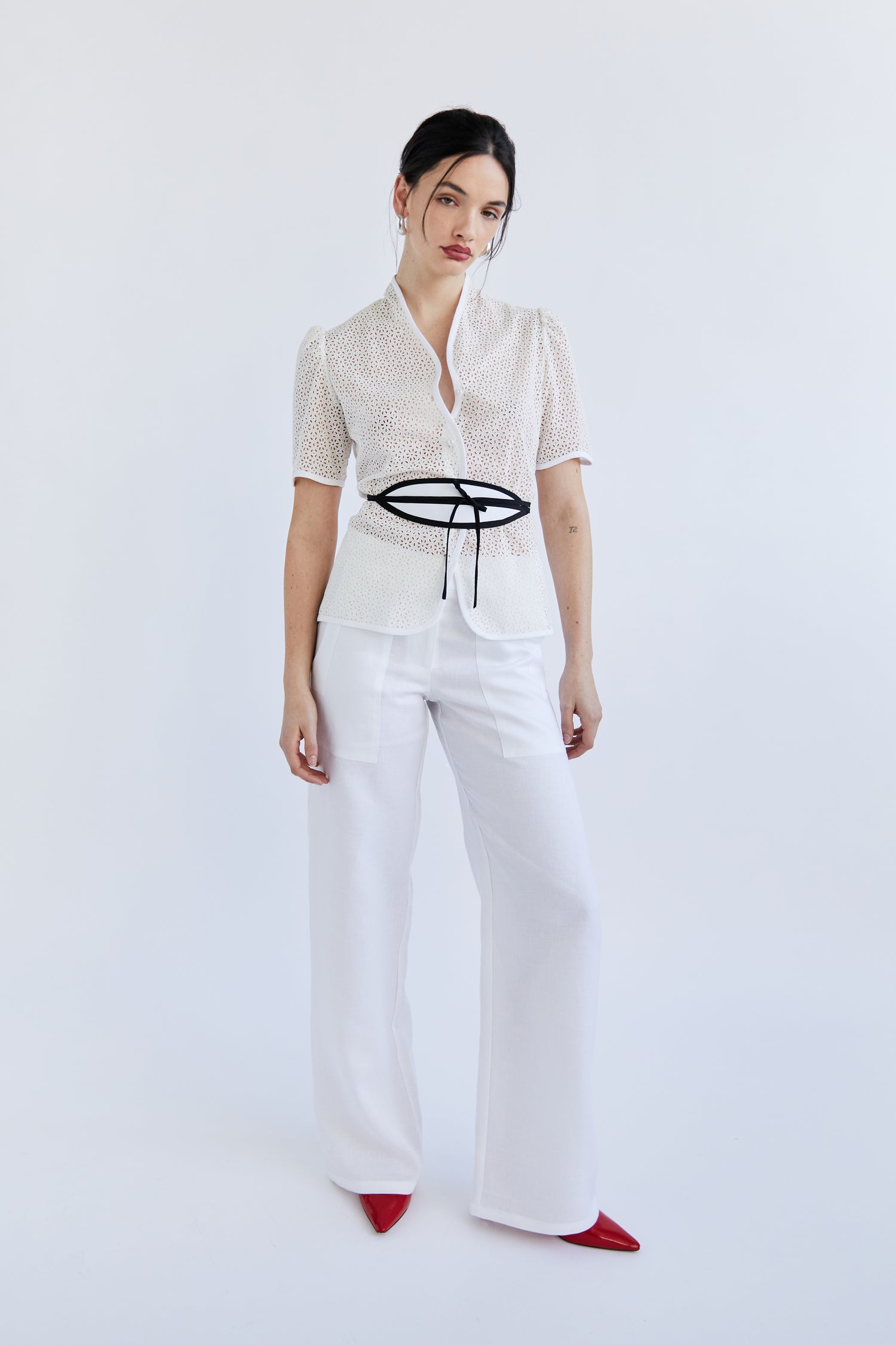 Marlene Pant - White Linen