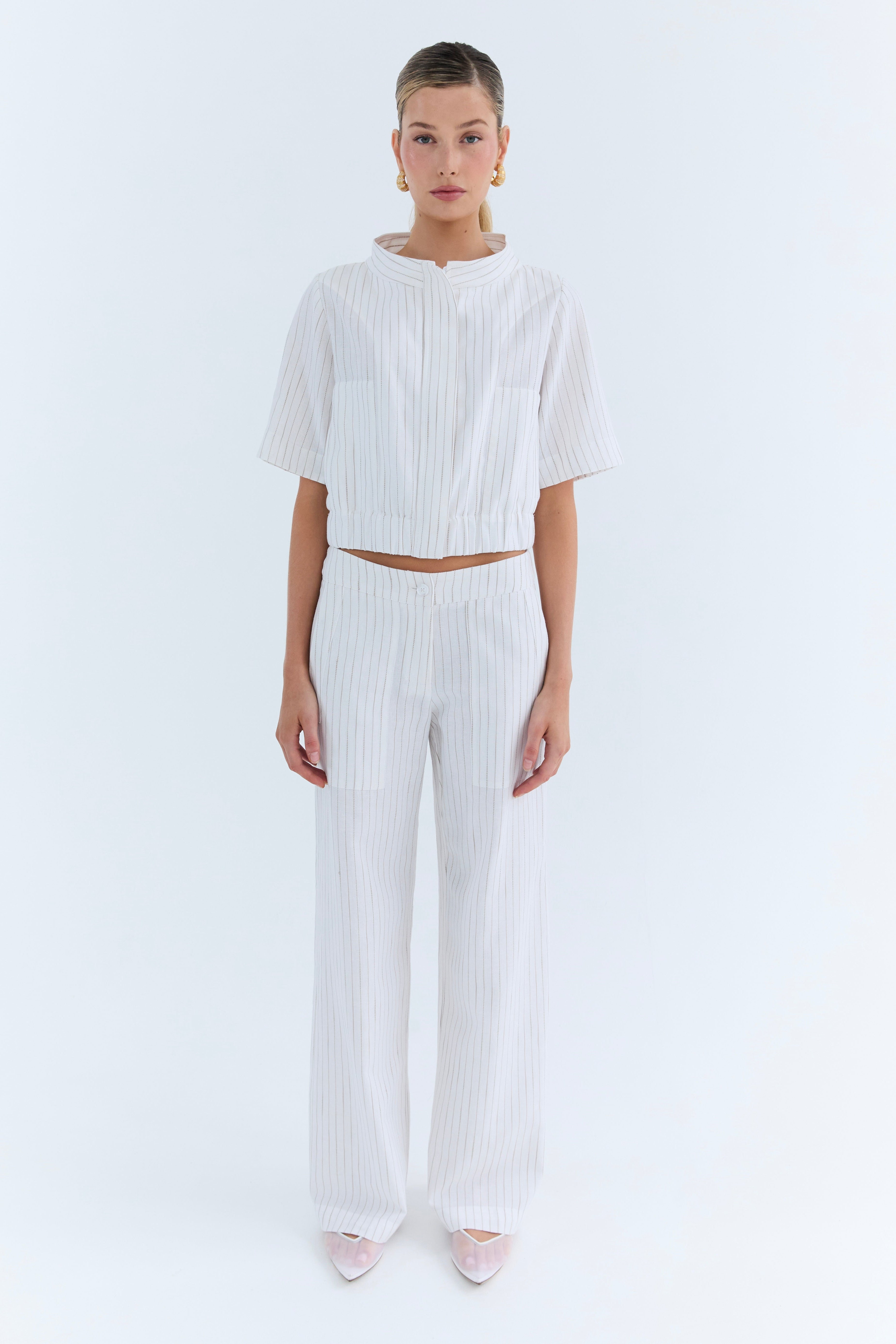 Niel Jacket - Linen Stripe
