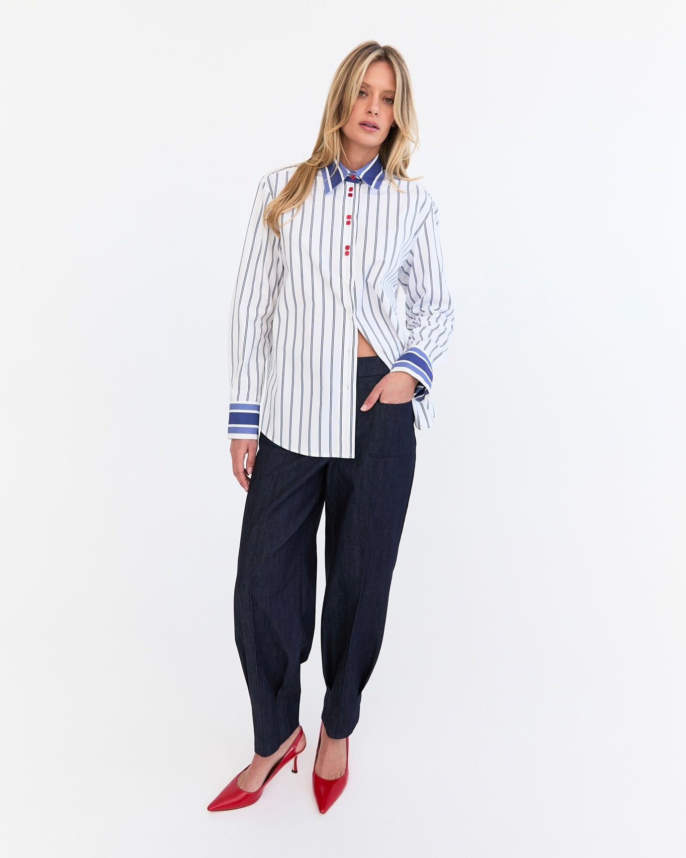 Belle Shirt - Blue Stripe