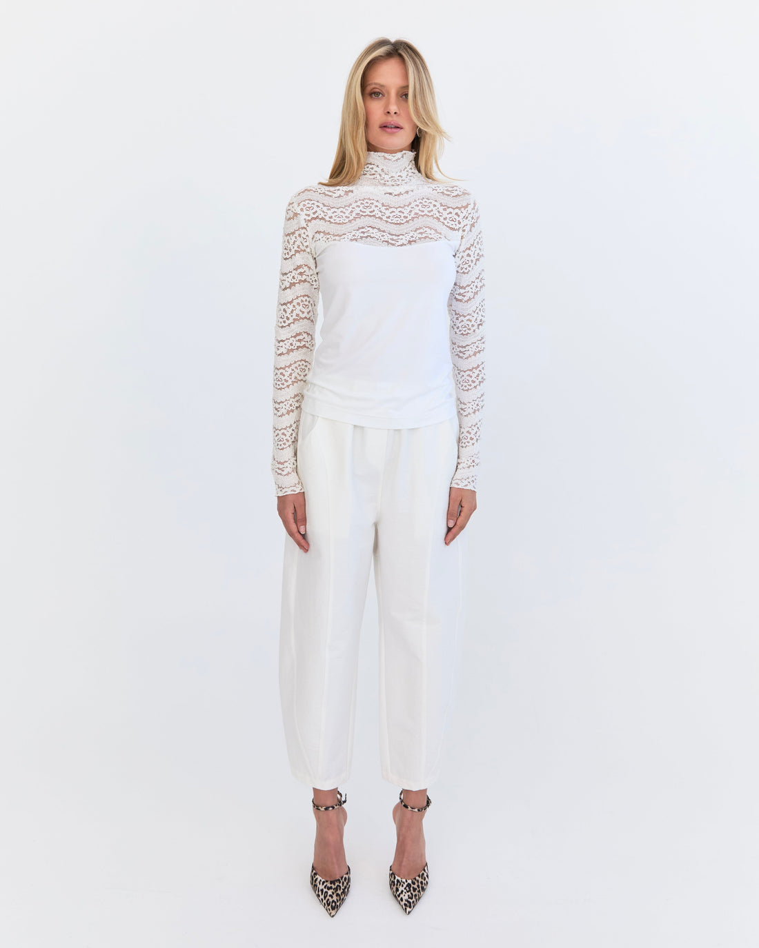 Amelie Lace Jersey Skive - Ivory