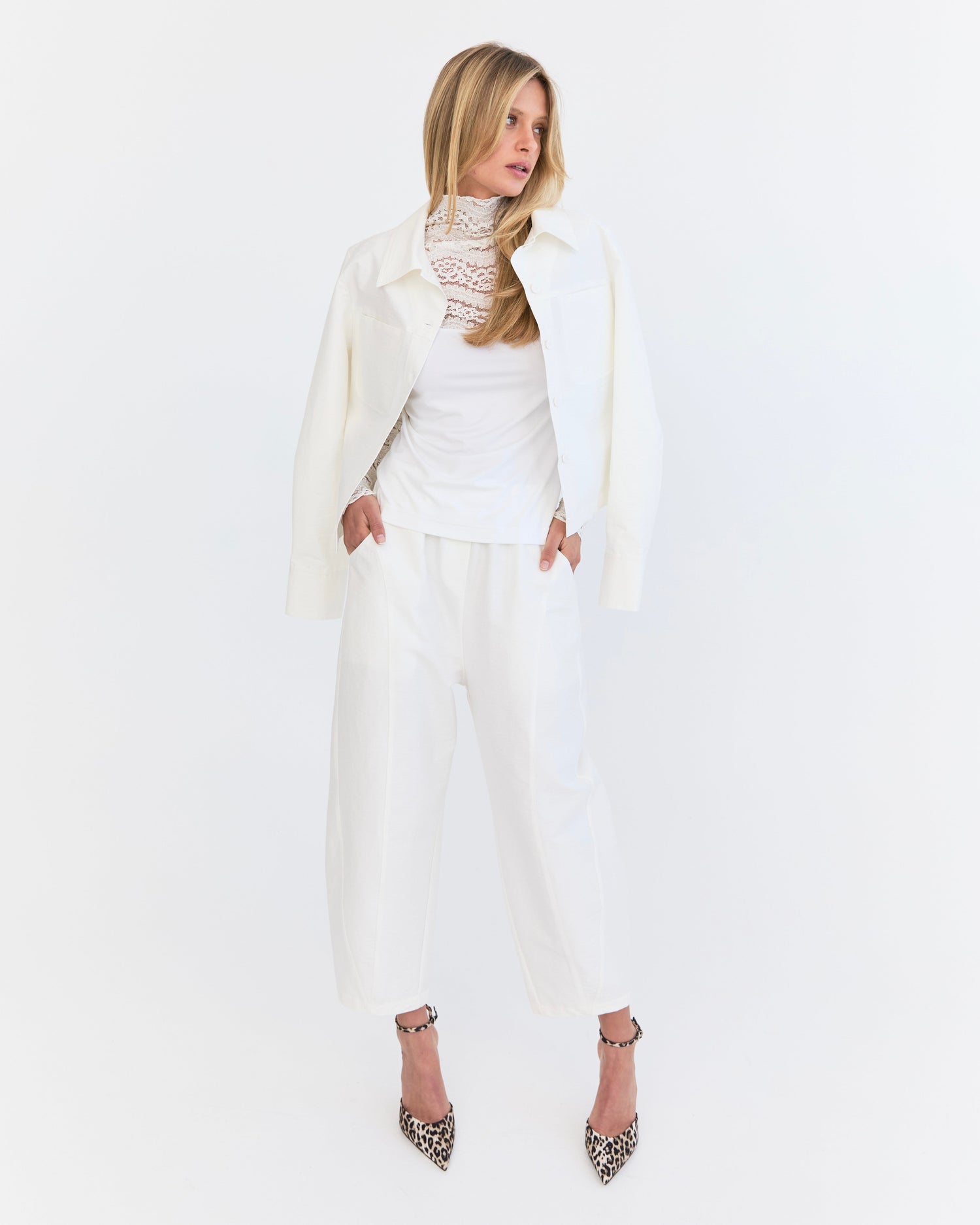 Amelie Lace Jersey Skive - Ivory