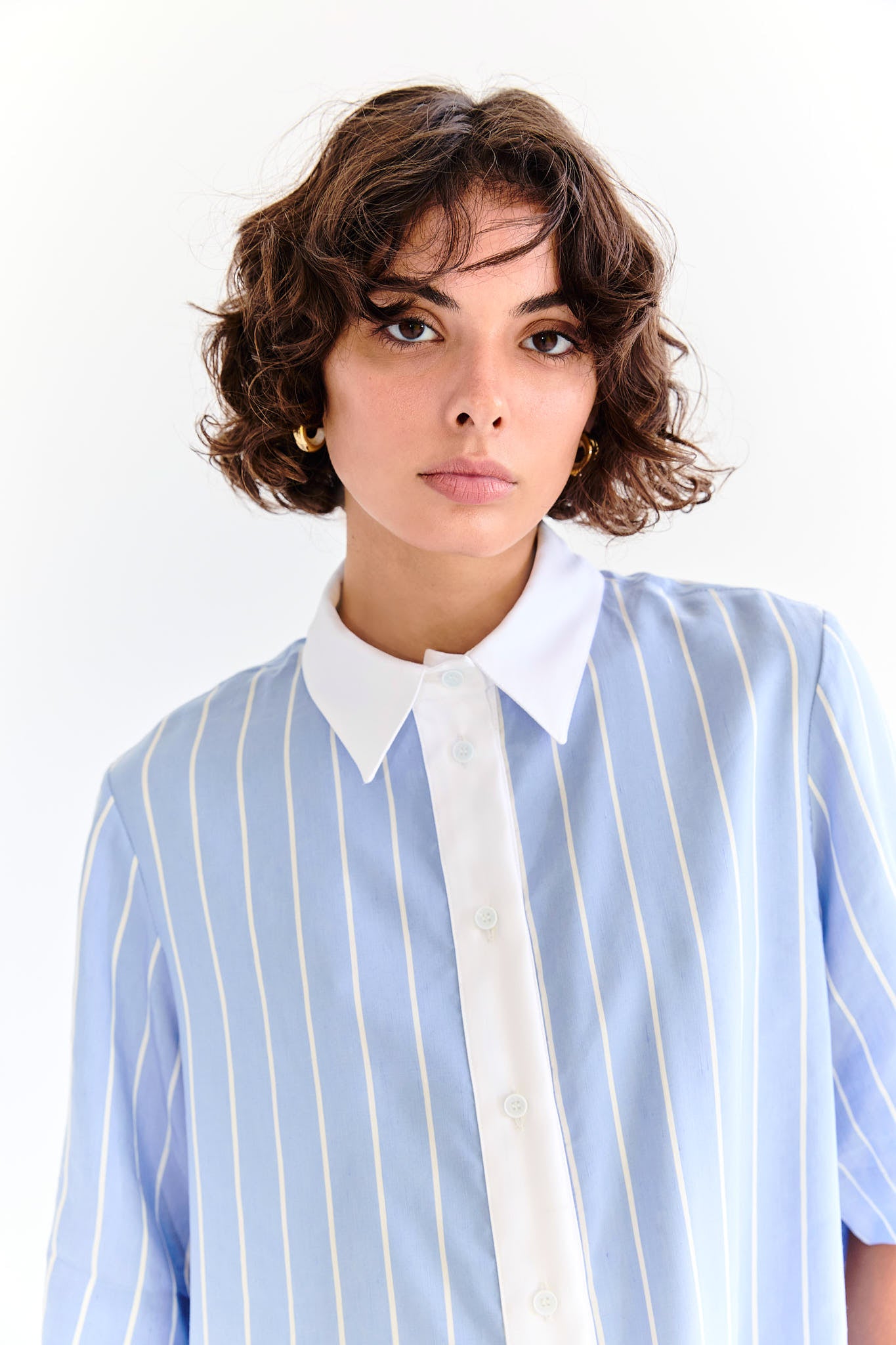 English Dress - Blue Stripe
