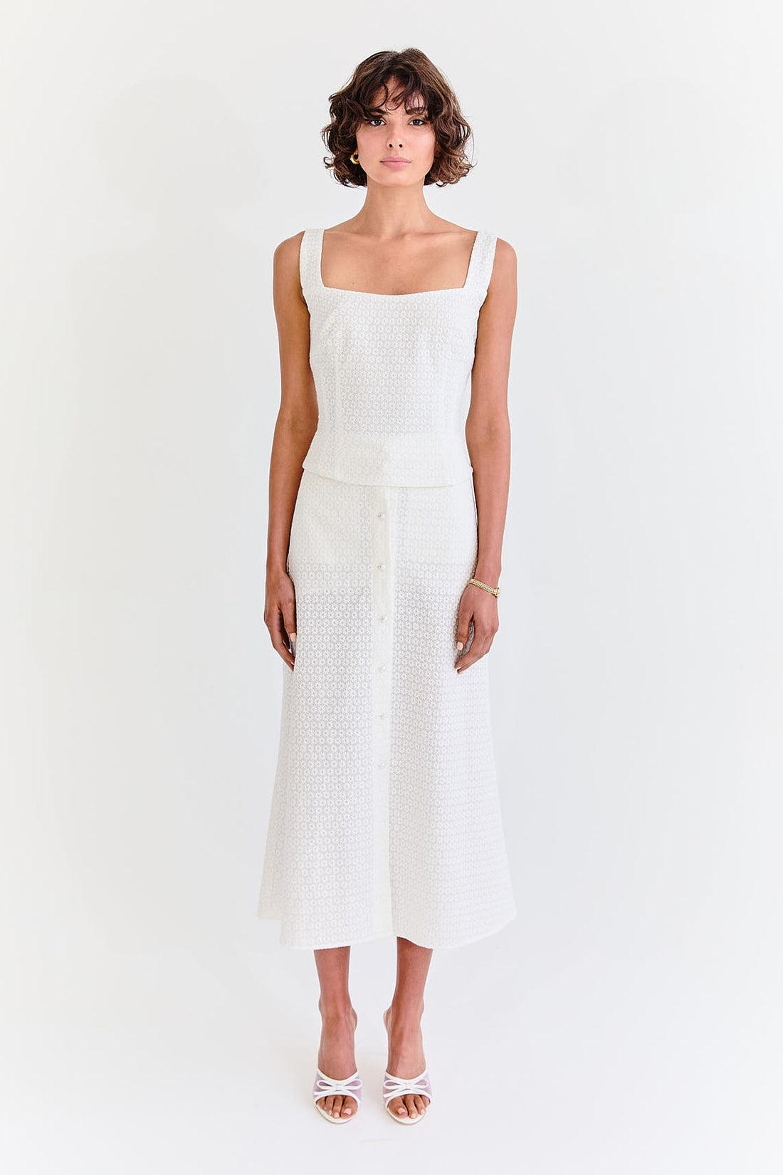 Capri Cami - White Anglaise