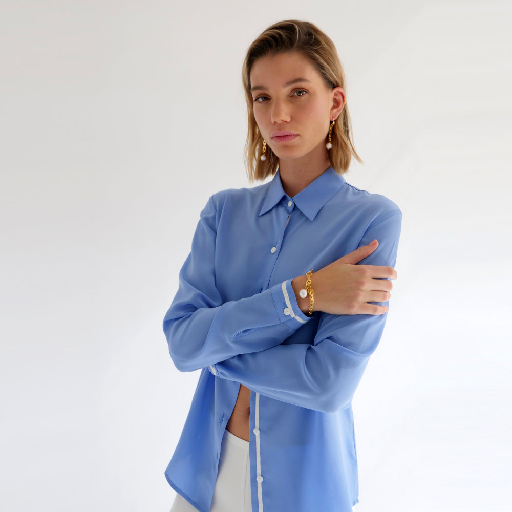 Silk CDC Basic Shirt Cornflower