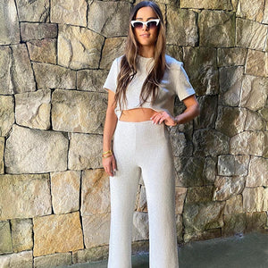 Dawn Pant Cream Tweed
